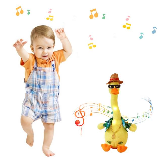 Funny Dancing and Singing Duck Plush Toy with Glow and Recording Feature