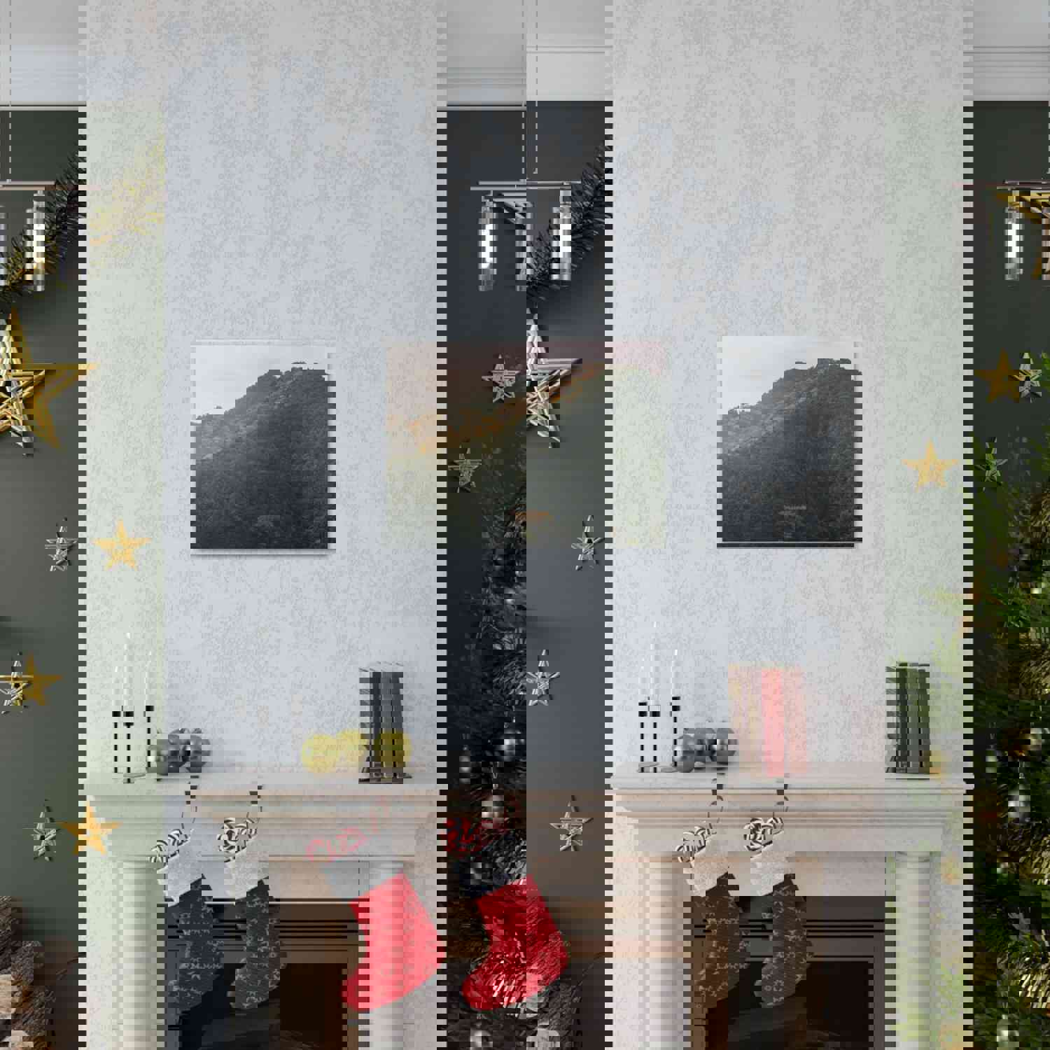 Golden Mountains Nature Wilderness Photography Canvas Wall Art