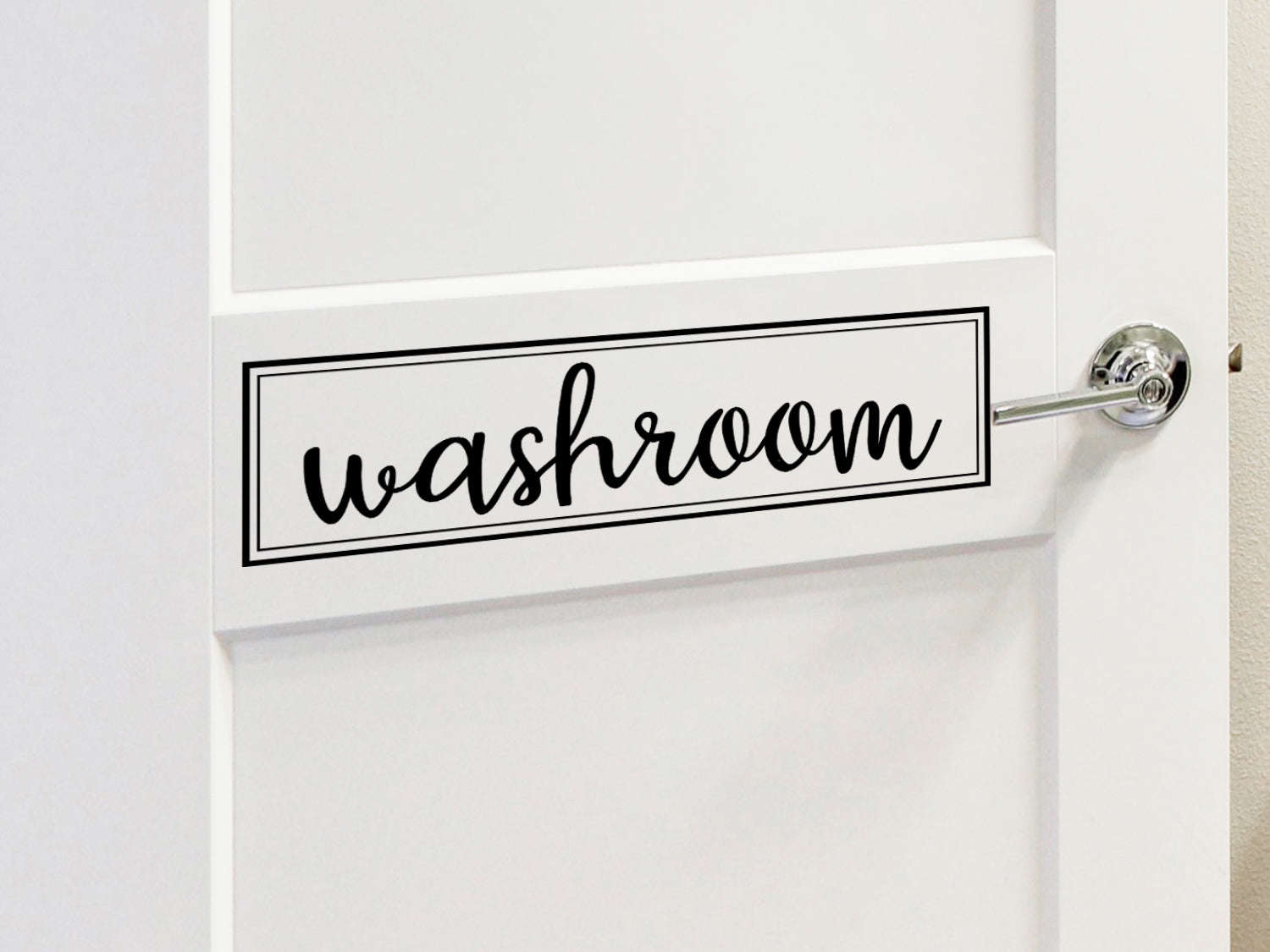 Washroom Cursive Bathroom Wall and Door Decal