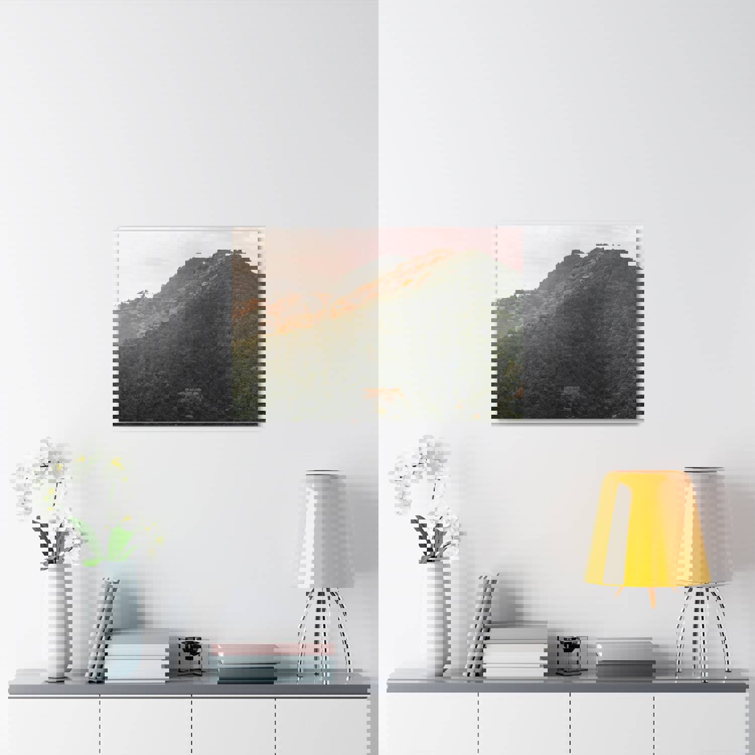 Golden Mountains Nature Wilderness Photography Canvas Wall Art