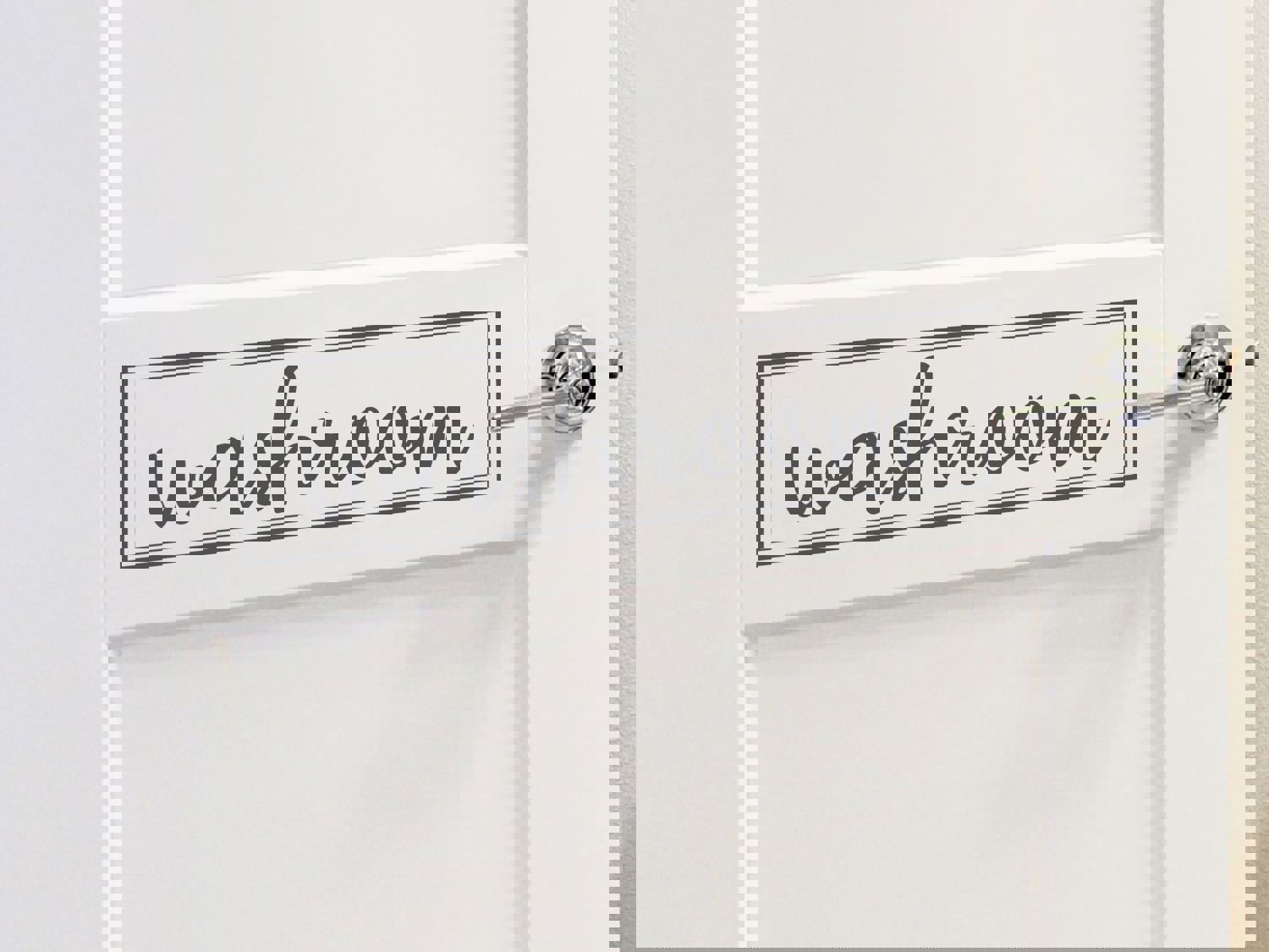 Washroom Cursive Bathroom Wall and Door Decal