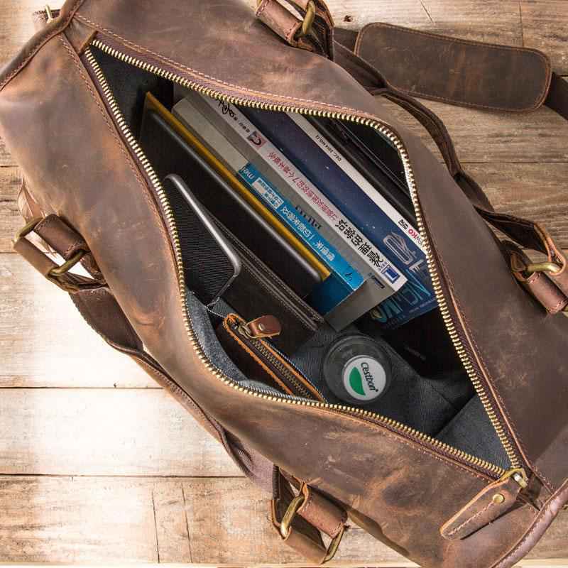 Cool Vintage Leather Men's Weekender Travel Shoulder Bag