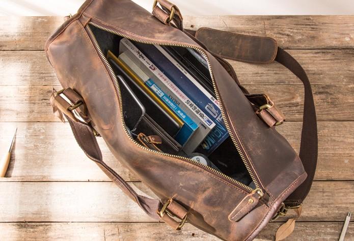 Cool Vintage Leather Men's Weekender Travel Shoulder Bag