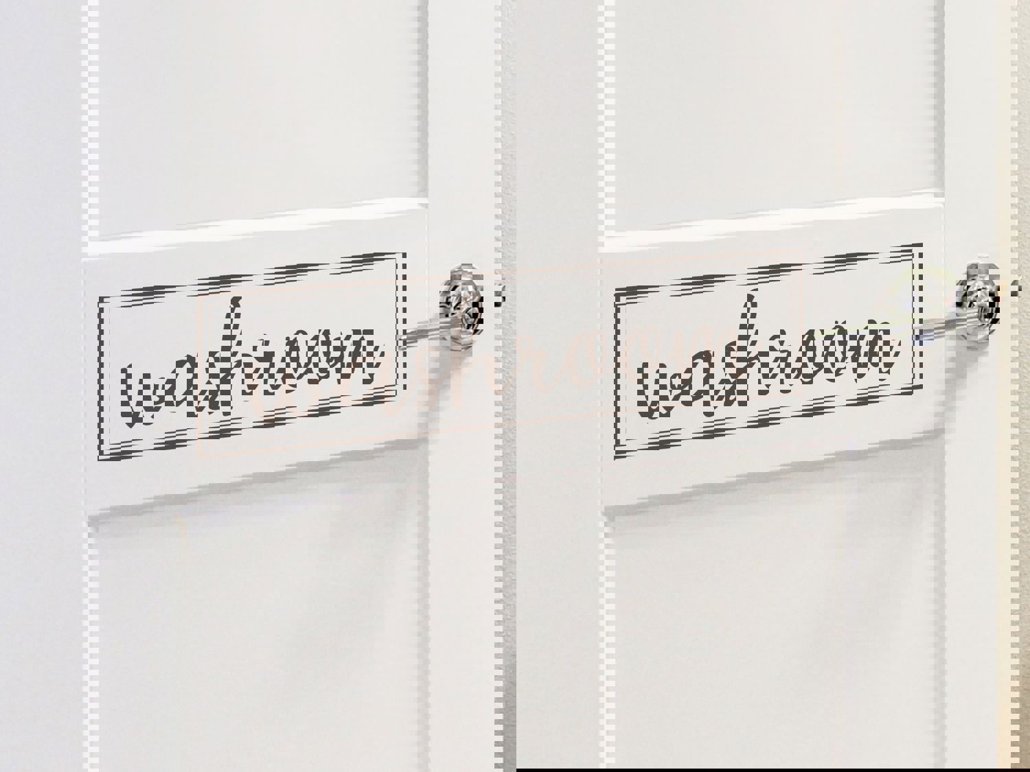 Washroom Cursive Bathroom Wall and Door Decal