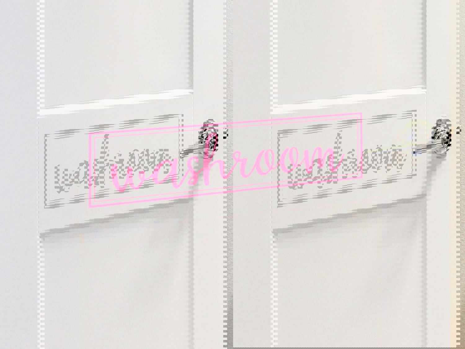 Washroom Cursive Bathroom Wall and Door Decal