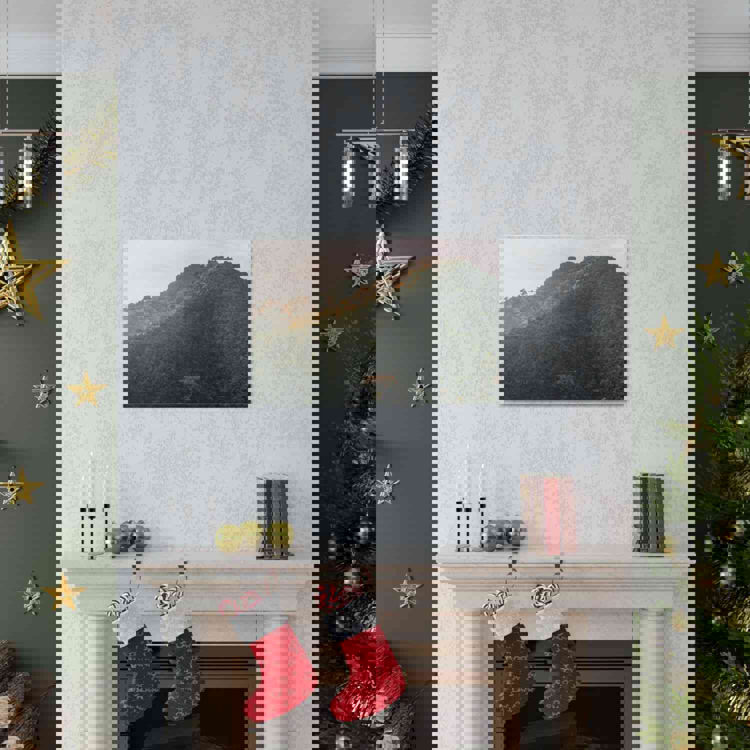 Golden Mountains Nature Wilderness Photography Canvas Wall Art