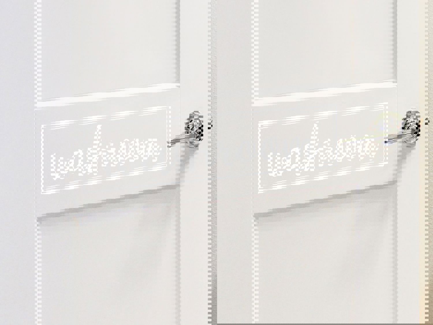 Washroom Cursive Bathroom Wall and Door Decal