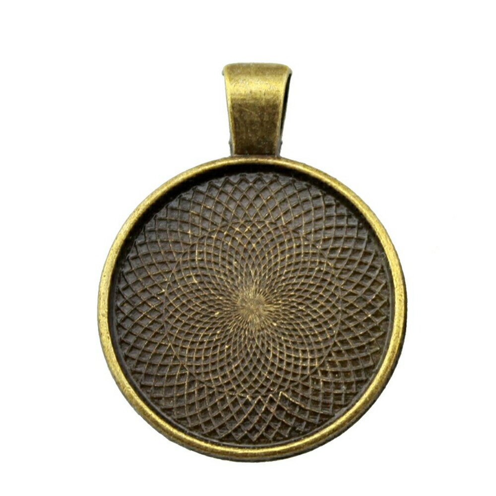 4pcs 5 Colors 25mm Round Glass Cabochon Cameo Base Setting Pendant for Necklace Making