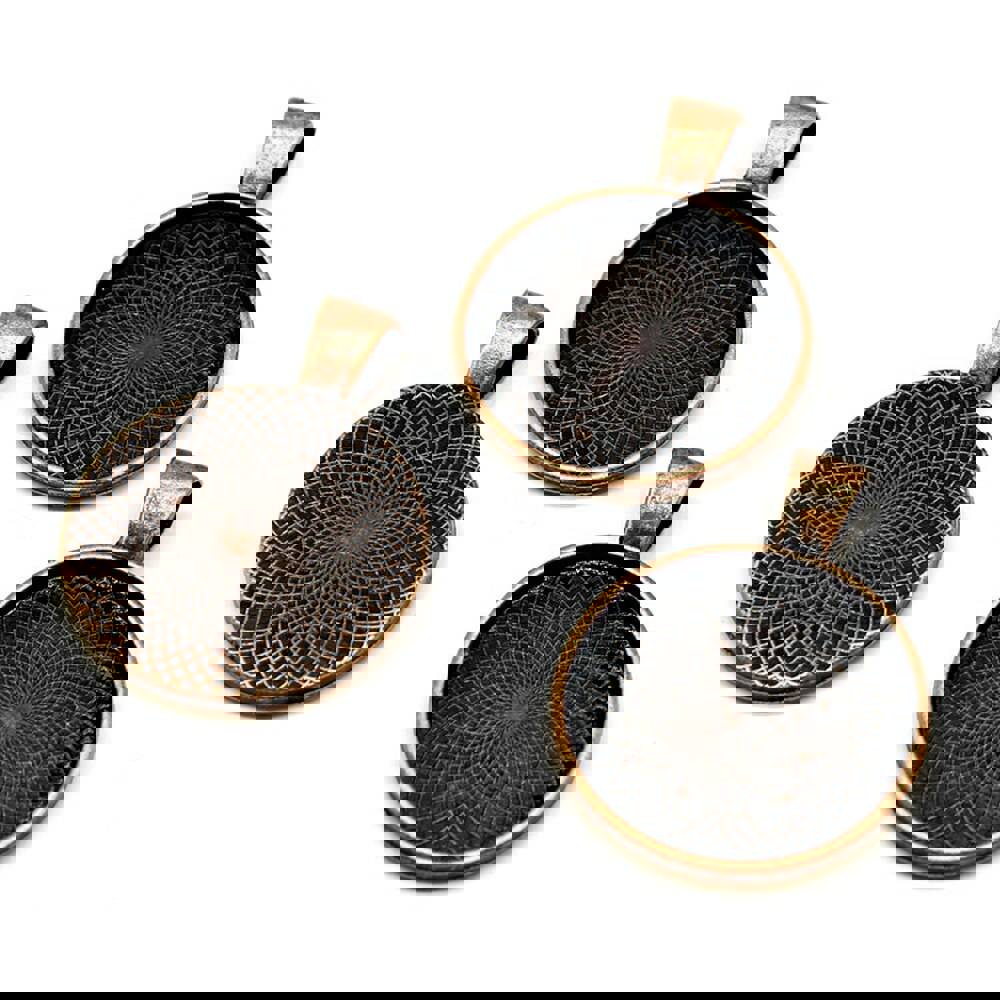 4pcs 5 Colors 25mm Round Glass Cabochon Cameo Base Setting Pendant for Necklace Making