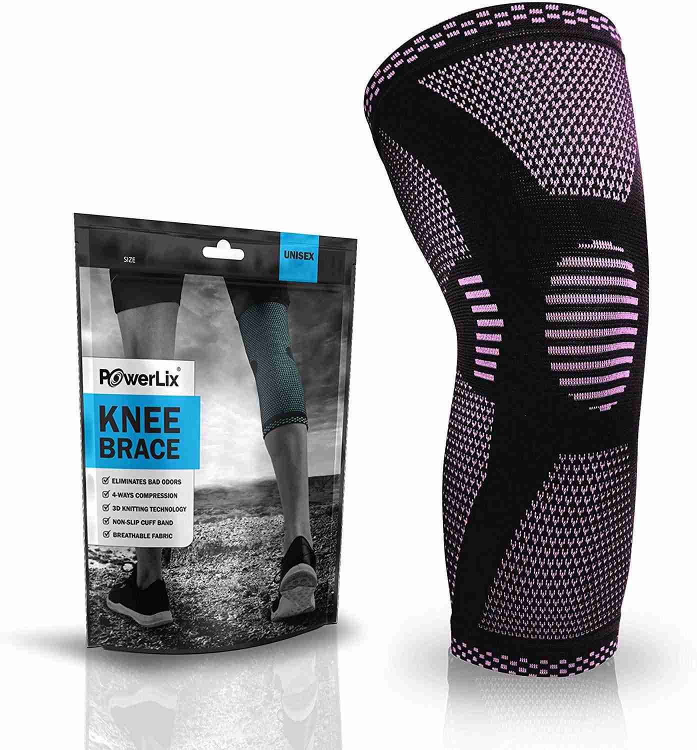 POWERLIX Knee Compression Sleeve - Optimal Knee Support for Sports & Fitness