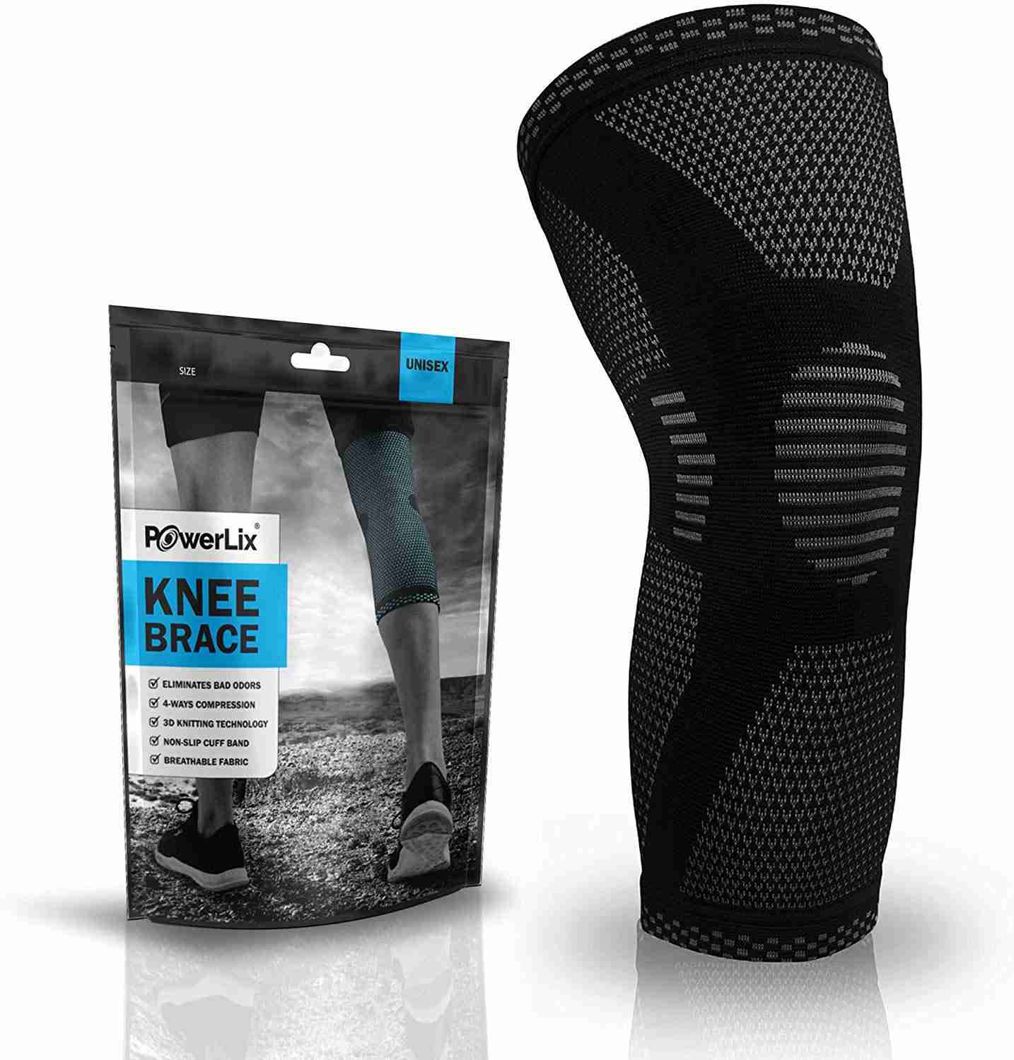 POWERLIX Knee Compression Sleeve - Optimal Knee Support for Sports & Fitness