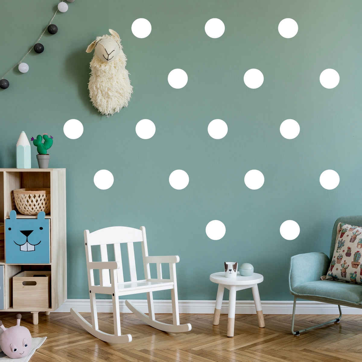 White Polka Dots 3 Wall Decals - Set of 42 Vinyl Stickers for Home Decor