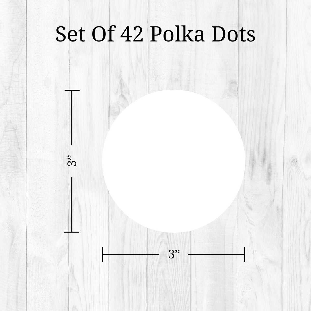 White Polka Dots 3 Wall Decals - Set of 42 Vinyl Stickers for Home Decor