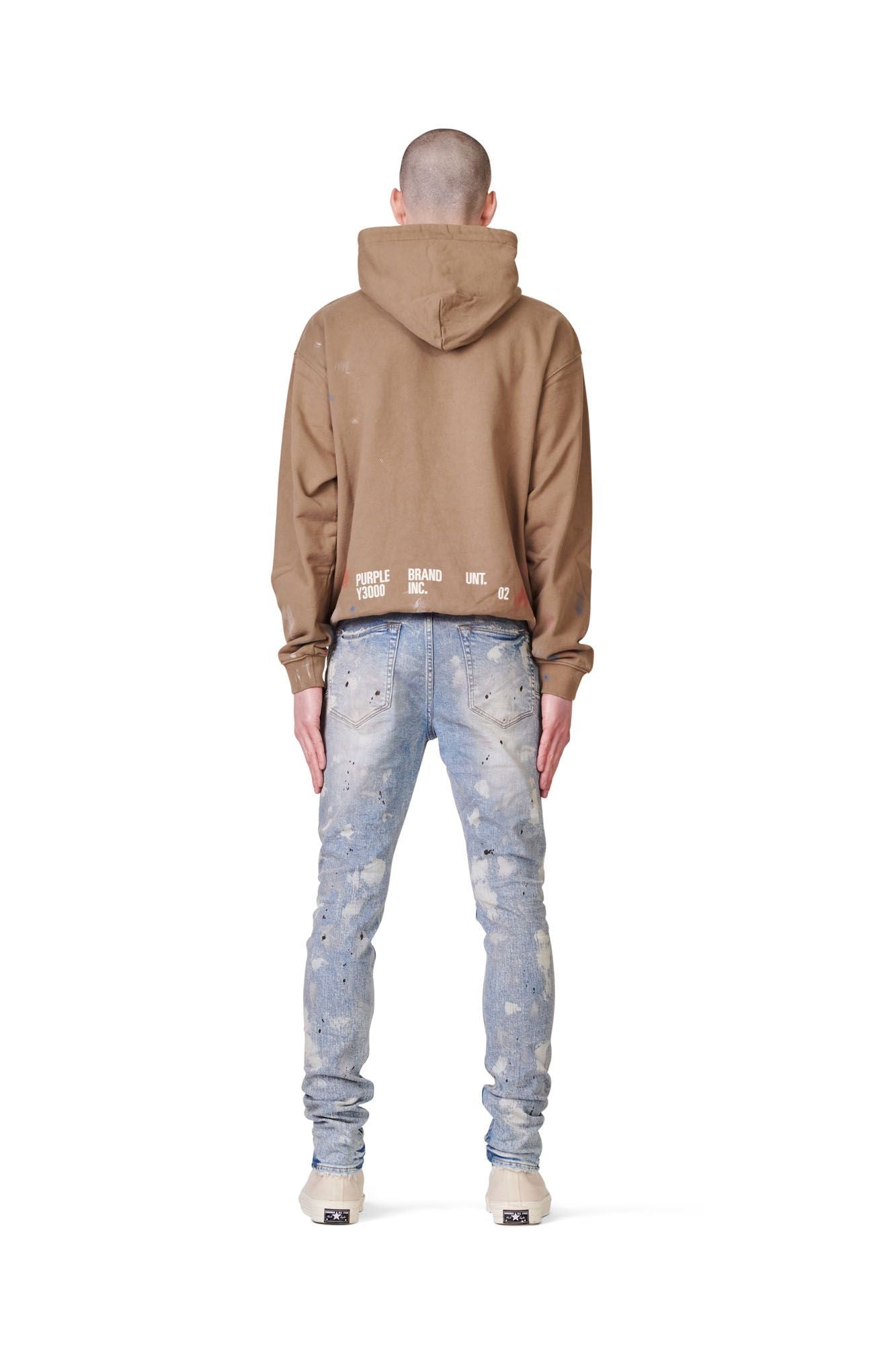 PURPLE BRAND ARTIFACT SILICON HOODIE - EARTH Mens Apparel