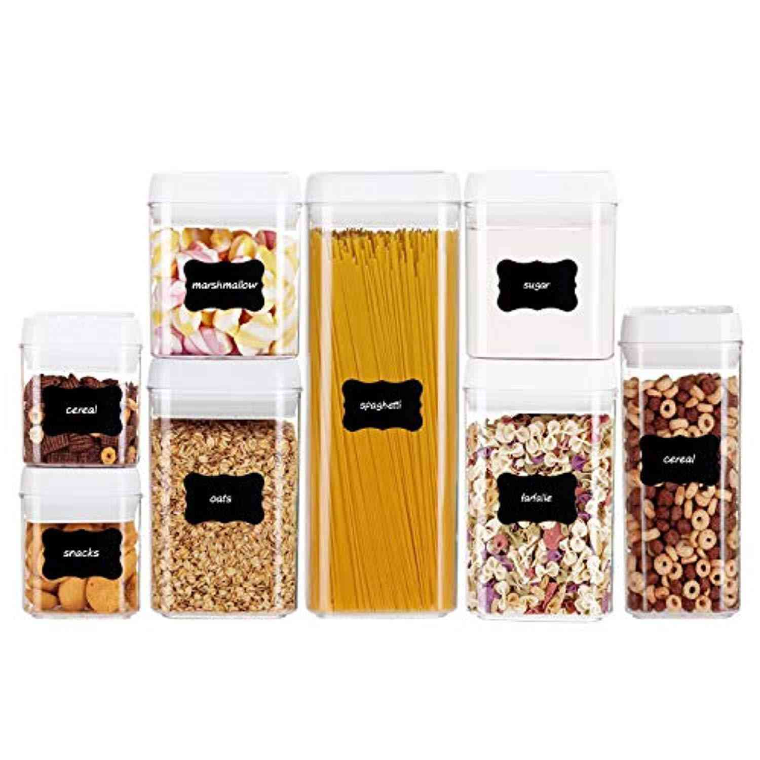 Vtopmart 8-Piece Airtight BPA-Free Plastic Food Storage Containers with Easy Lock Lids