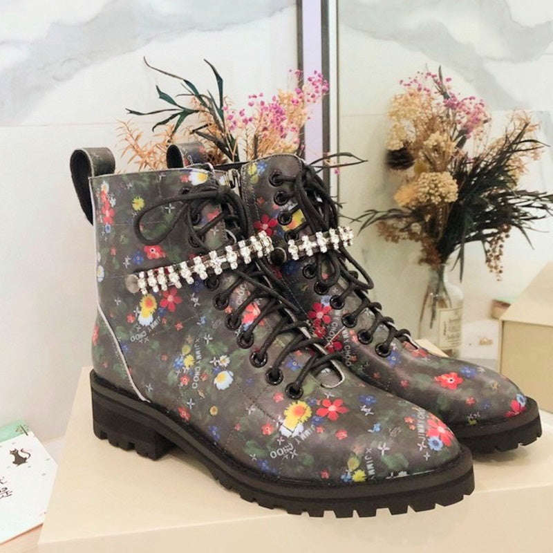 Chu Boots Black Flowers - Stylish and Elegant Footwear