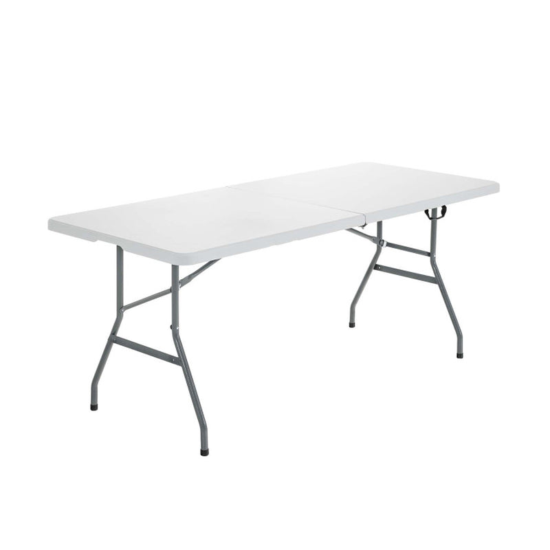 Compact Folding Camping Table with Convenient Carrying Handle - Ideal for Picnics and Outdoor Activities in White