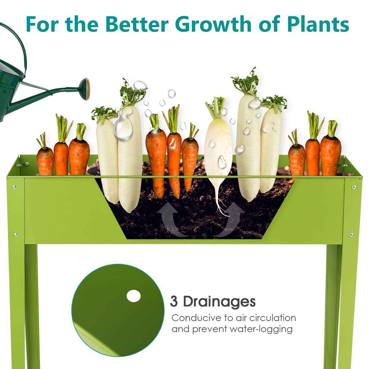 Giantex Indoor & Outdoor Vegetables and Flowers Growing Container (40 x 13 x 31.5)