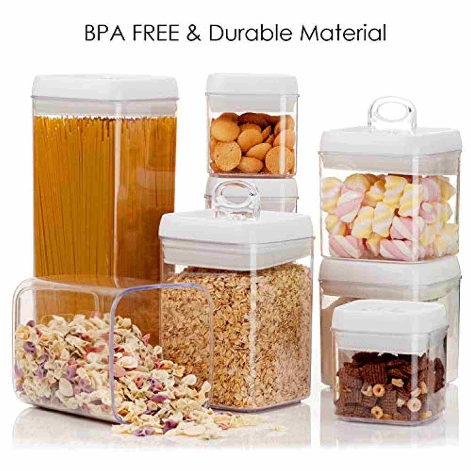 Vtopmart 8-Piece Airtight BPA-Free Plastic Food Storage Containers with Easy Lock Lids