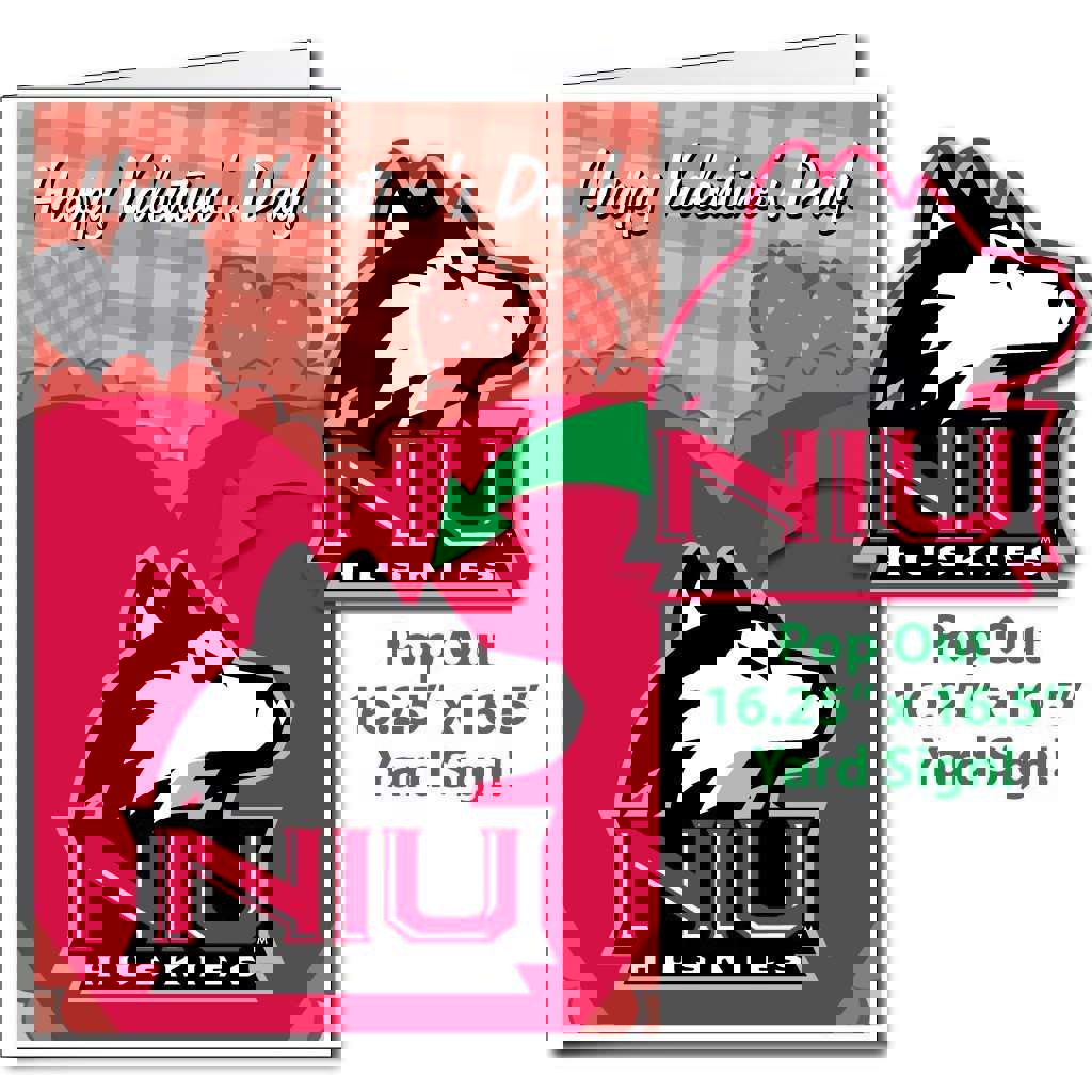 2x3 Giant Northern Illinois Valentine's Greeting Card & Yard Sign