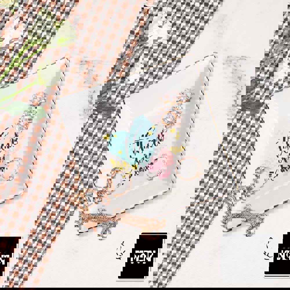 Custom Text Thank You Mom Ceramic Jewelry Tray - Elegant Square Ring Dish for Women