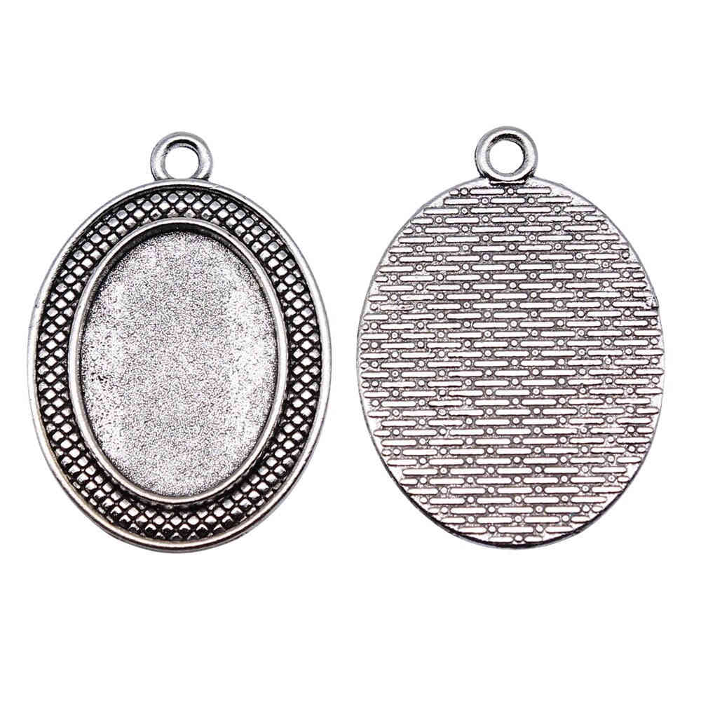 4pcs Oval Cameo Cabochon Pendant Base Setting for DIY Jewelry Making
