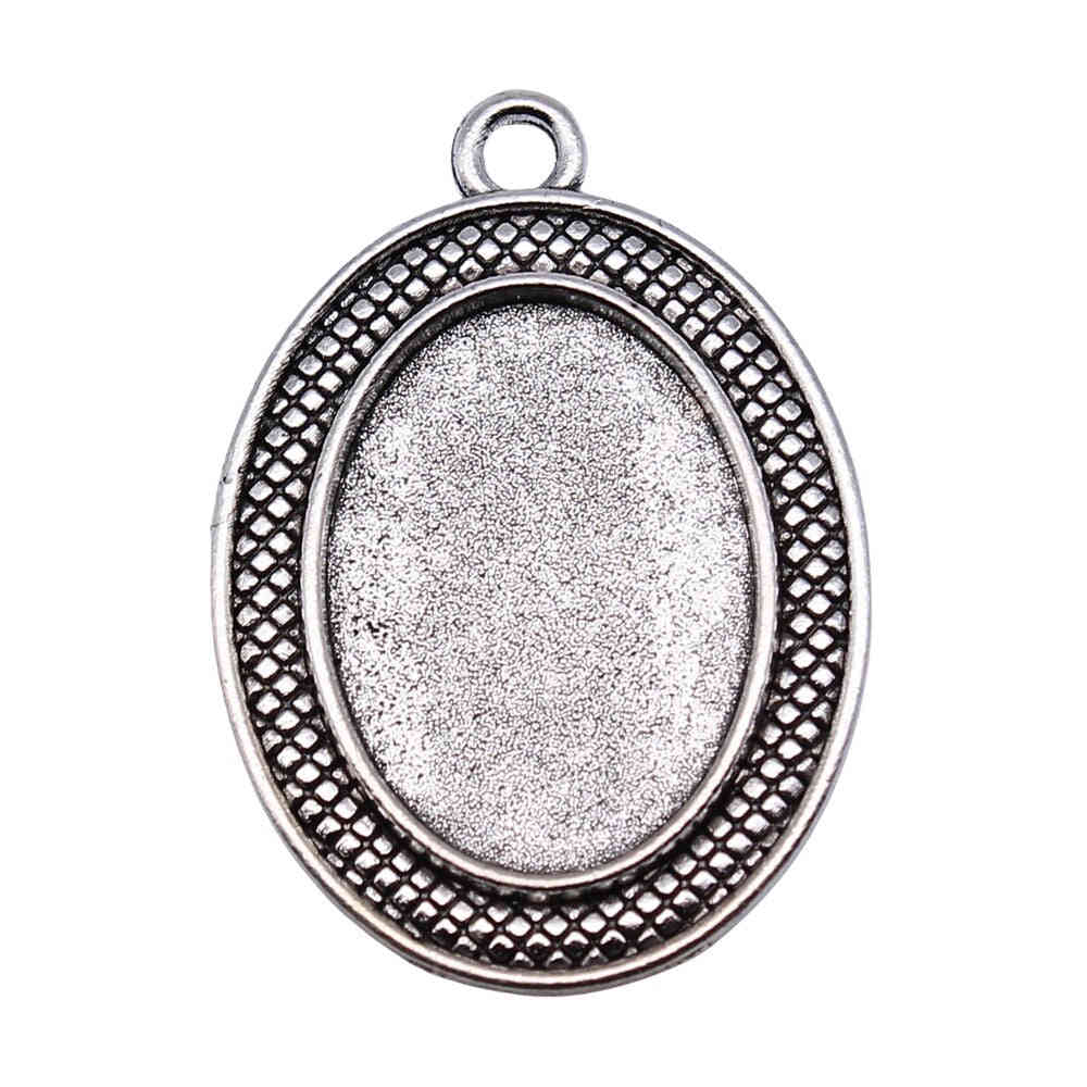 4pcs Oval Cameo Cabochon Pendant Base Setting for DIY Jewelry Making