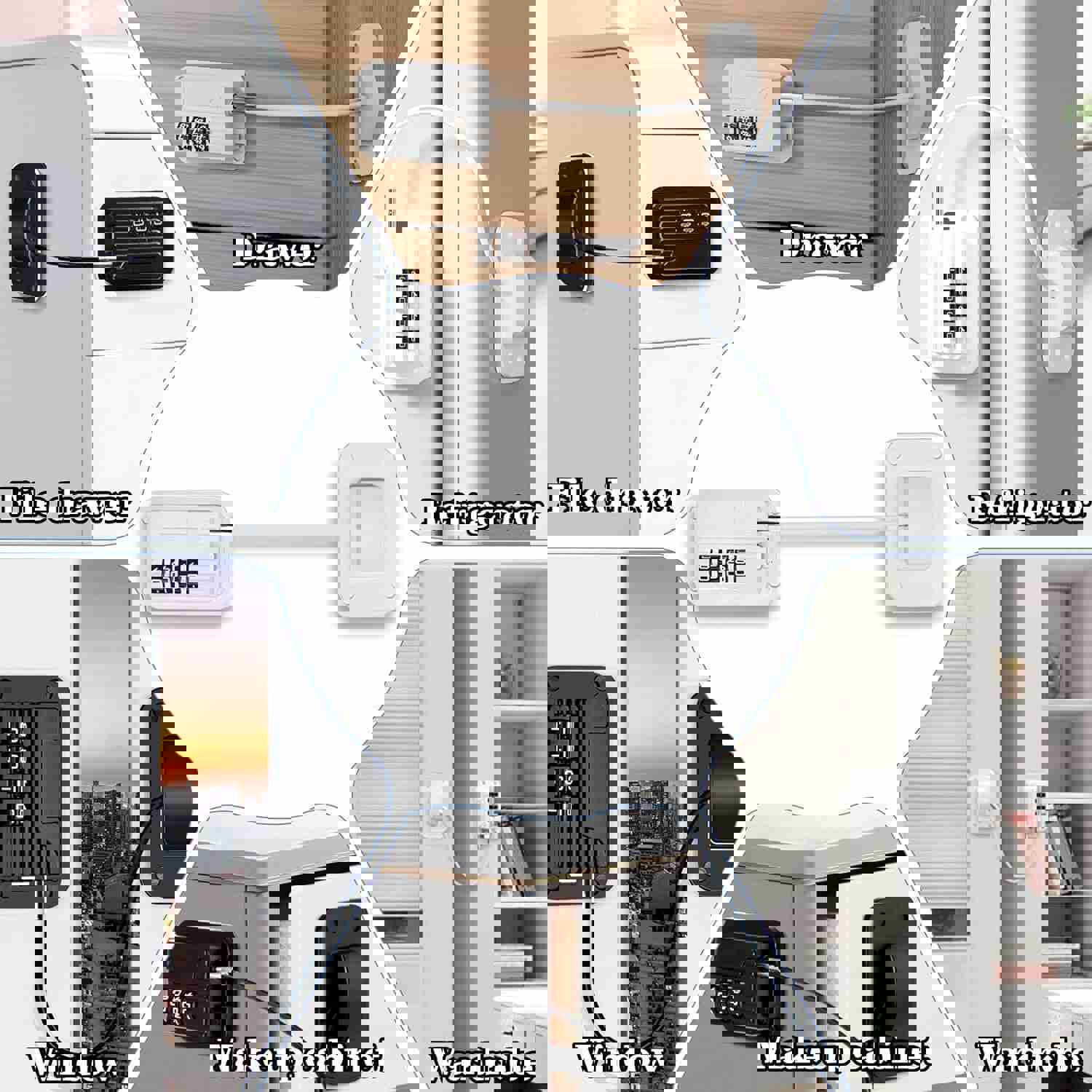 Refrigerator Fridge Freezer Door Lock with Password - Child Proof Safety Lock (White)