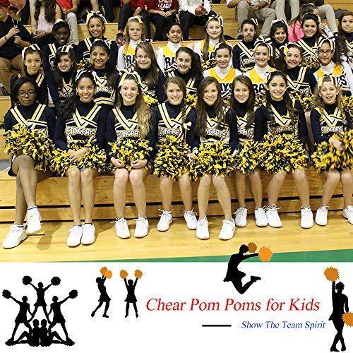 4Pcs Metallic Cheerleading Pom Poms for Kids - Green & Silver, Cheerleader Accessories for Sports Games