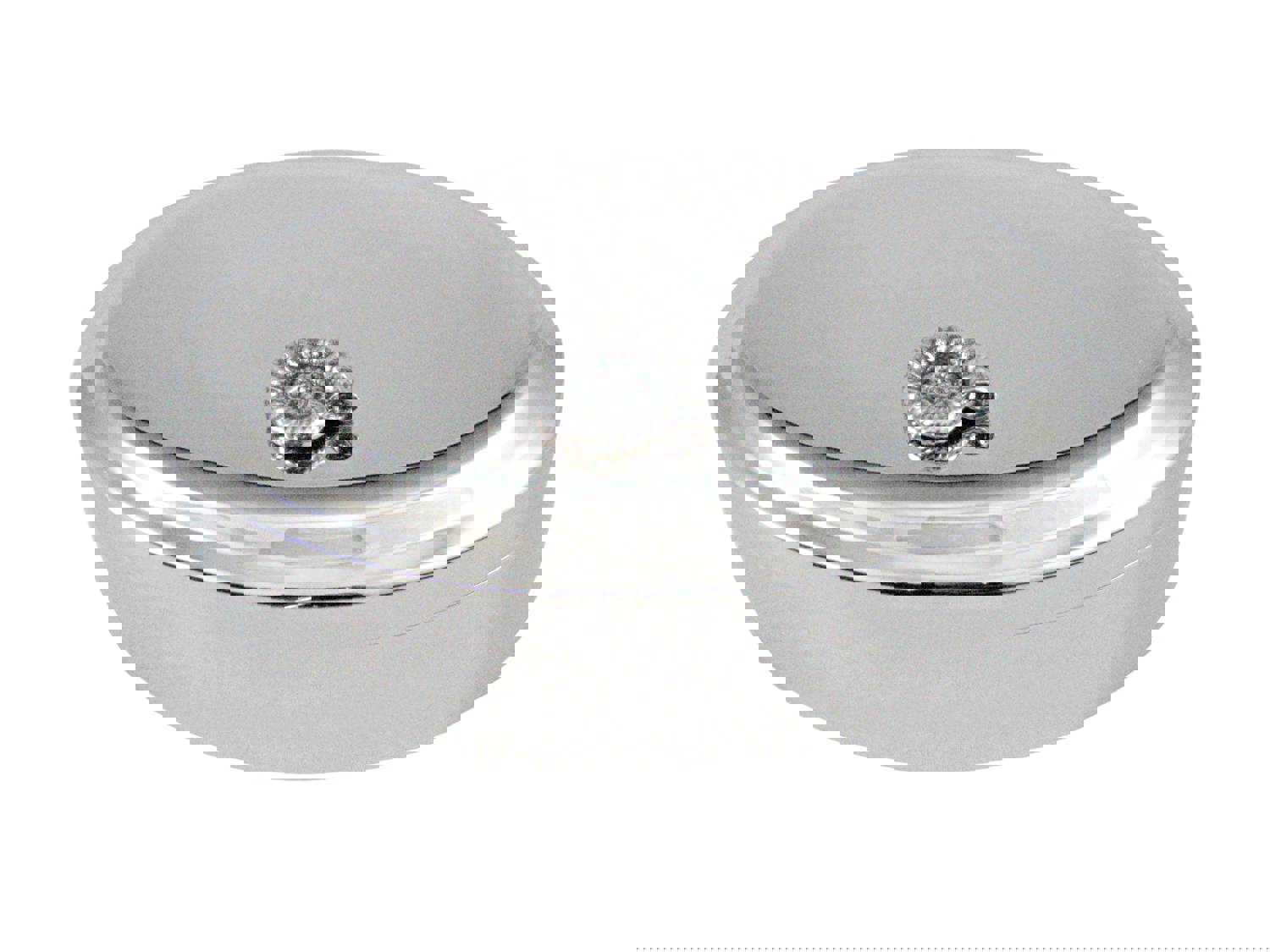 Silver Toned Ammonite Fossil Design Pendant Oval Trinket Jewelry Box