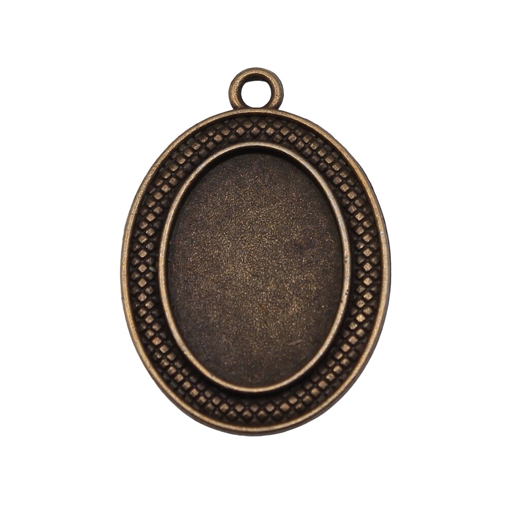 4pcs Oval Cameo Cabochon Pendant Base Setting for DIY Jewelry Making