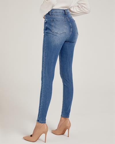 Vetinee Women's High-Waisted Slim Fit Stretchy Denim Jeans