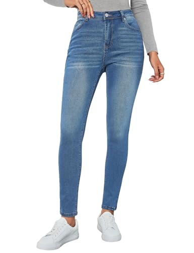 Vetinee Women's High-Waisted Slim Fit Stretchy Denim Jeans