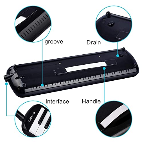CAHAYA 32-Key Air Piano Melodica with Double Tubes and Carrying Bag