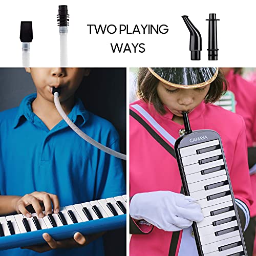 CAHAYA 32-Key Air Piano Melodica with Double Tubes and Carrying Bag