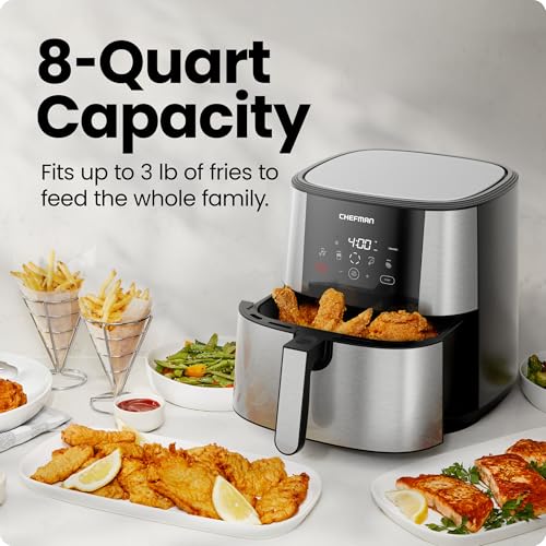 Chefman TurboFry® XL 8-Qt Digital Air Fryer Oven - Healthy Cooking with Less Oil