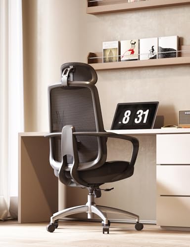Ergonomic High-Back Office Chair with Adjustable Lumbar and Head Support