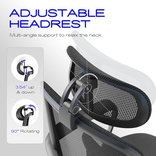 Ergonomic High-Back Office Chair with Adjustable Lumbar and Head Support