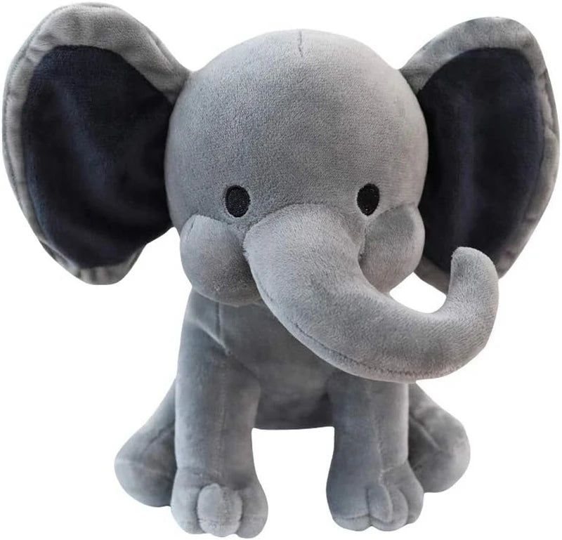 Cuddly Gray Pink Elephant Stuffed Plush Toy
