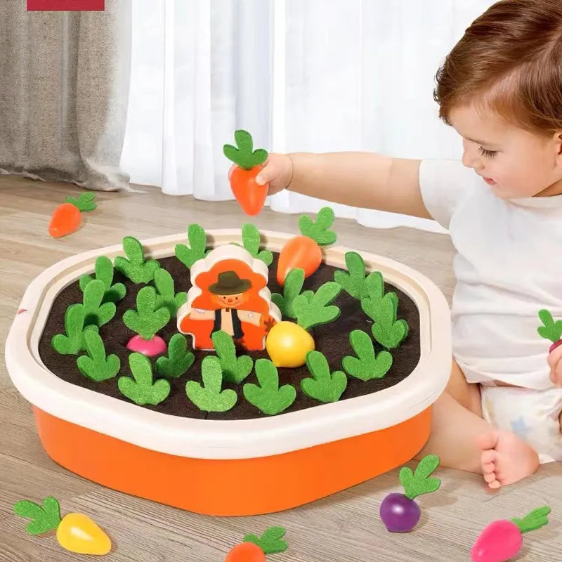 Montessori Toddler Learning Toys - Interactive Shape Pull Carrot Set