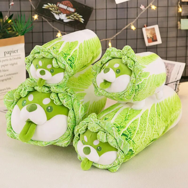 Cute Shiba Inu Cabbage Plush Toy - 90cm Fluffy Stuffed Animal, Kawaii Anime Pillow for Kids & Baby Gift