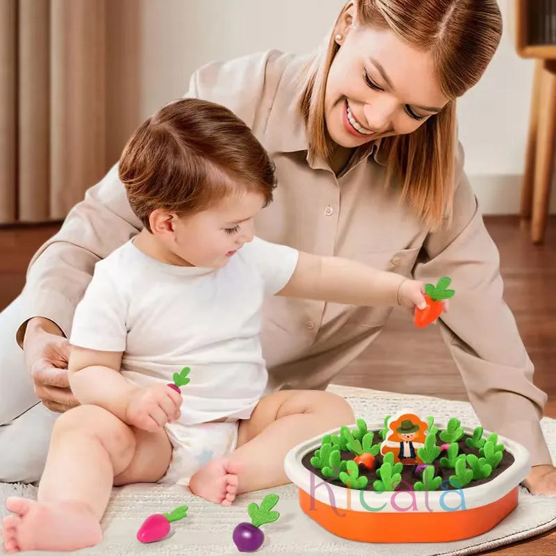 Montessori Toddler Learning Toys - Interactive Shape Pull Carrot Set