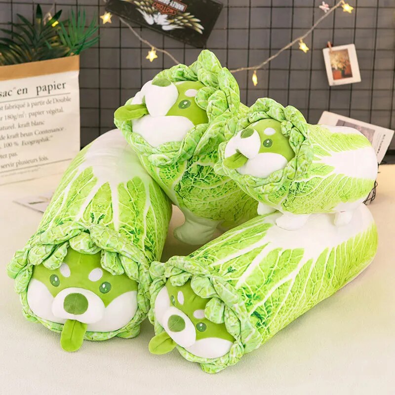 Cute Shiba Inu Cabbage Plush Toy - 90cm Fluffy Stuffed Animal, Kawaii Anime Pillow for Kids & Baby Gift