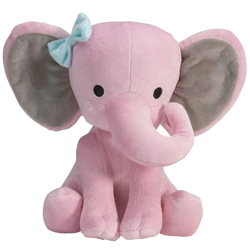 Cuddly Gray Pink Elephant Stuffed Plush Toy