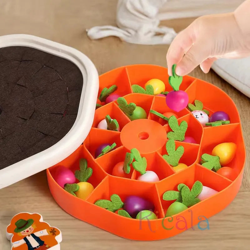 Montessori Toddler Learning Toys - Interactive Shape Pull Carrot Set