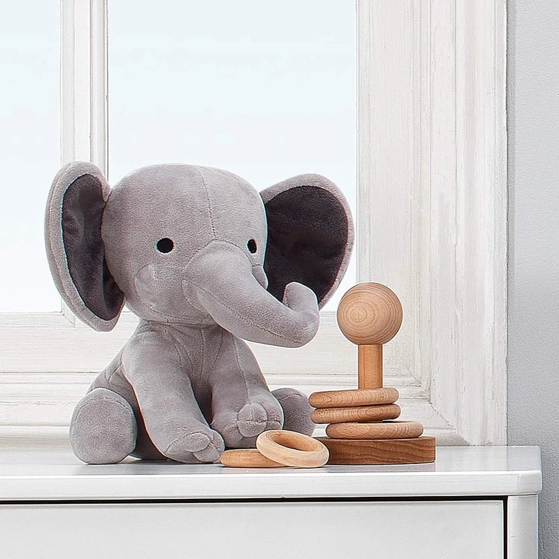 Cuddly Gray Pink Elephant Stuffed Plush Toy
