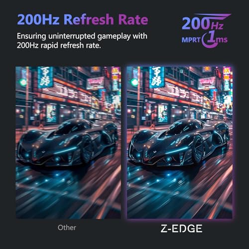 Z-Edge UG27 27-inch Curved Gaming Monitor with 200Hz Refresh Rate and AMD Freesync