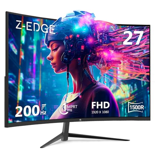 Z-Edge UG27 27-inch Curved Gaming Monitor with 200Hz Refresh Rate and AMD Freesync