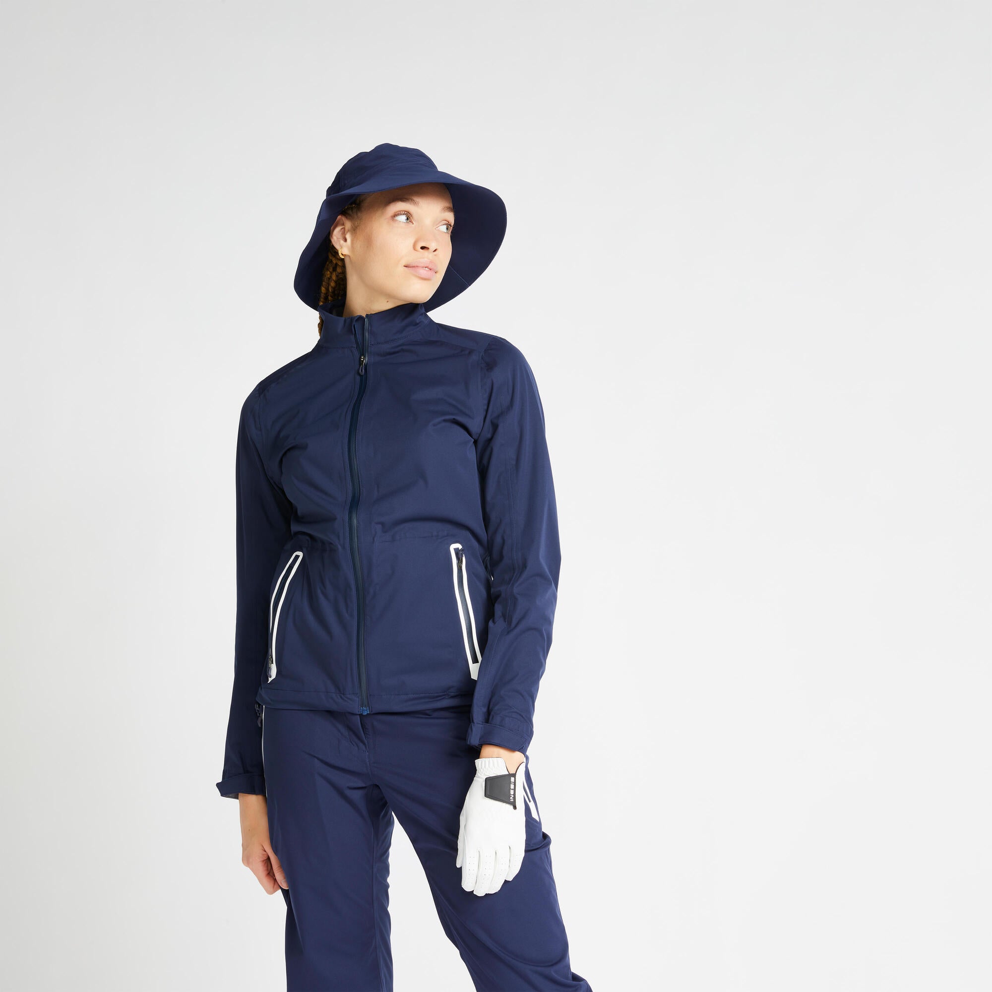 Women's Golf Waterproof Jacket - RW500 Navy Blue