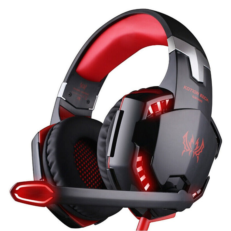 Gaming Headset with Condenser Mic, Volume Control & Soundproofing
